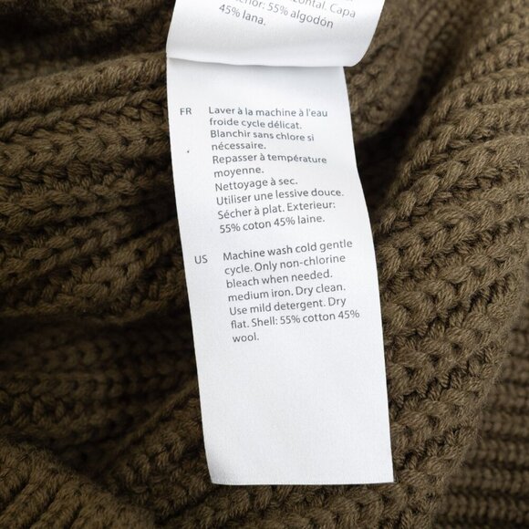 COS Two-Tone Knitted Jumper Wool Blend Chunky Sweater Green - Picture 13 of 13